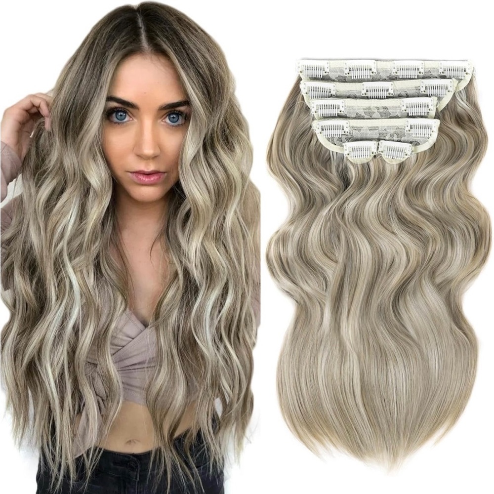 - 20 inch 4 pieces 11 clips blonde hair extension clip inch.